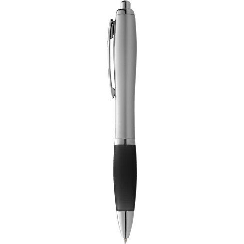Nash Kugelschreiber Silbern Mit Farbigem Griff , silber / schwarz, ABS Kunststoff, 14,00cm (Länge), Bild 2