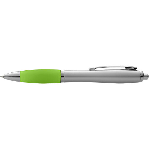 Nash Kugelschreiber Silbern Mit Farbigem Griff , silber / lindgrün, ABS Kunststoff, 14,00cm (Länge), Bild 4