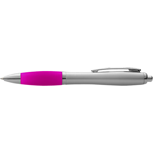 Nash Kugelschreiber Silbern Mit Farbigem Griff , silber / rosa, ABS Kunststoff, 14,00cm (Länge), Bild 4