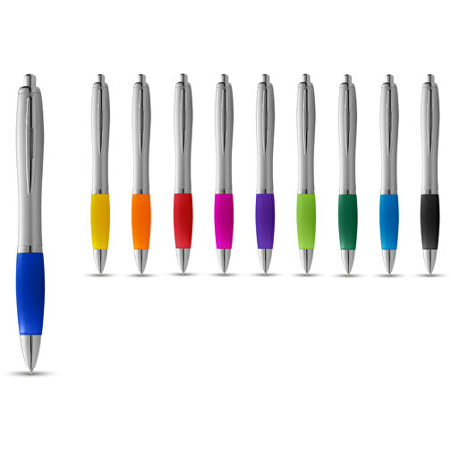 Nash Kugelschreiber Silbern Mit Farbigem Griff , silber / gelb, ABS Kunststoff, 14,00cm (Länge), Bild 6