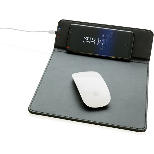 Mousepad Mit Wireless-5W-Charging Funktion, Schwarz , schwarz, PU, 30,00cm x 0,70cm (Länge x Höhe), Bild 4