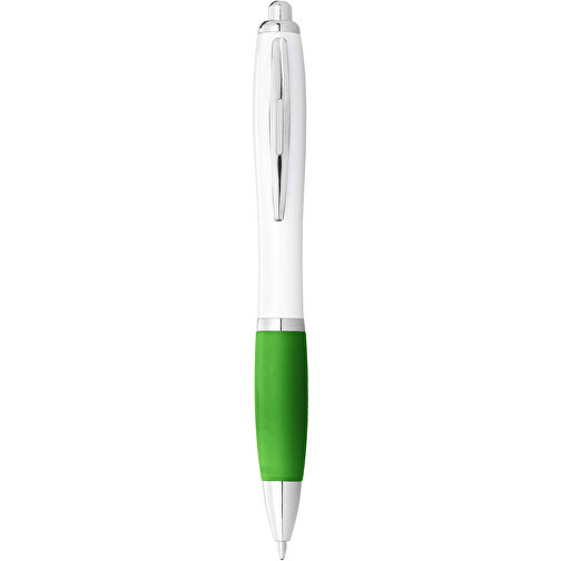 Nash Kugelschreiber Weiß Mit Farbigem Griff , weiß / limone, ABS Kunststoff, 14,00cm (Höhe), Bild 1