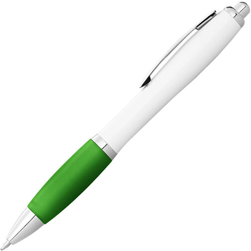 Nash Kugelschreiber Weiß Mit Farbigem Griff , weiß / limone, ABS Kunststoff, 14,00cm (Höhe), Bild 3