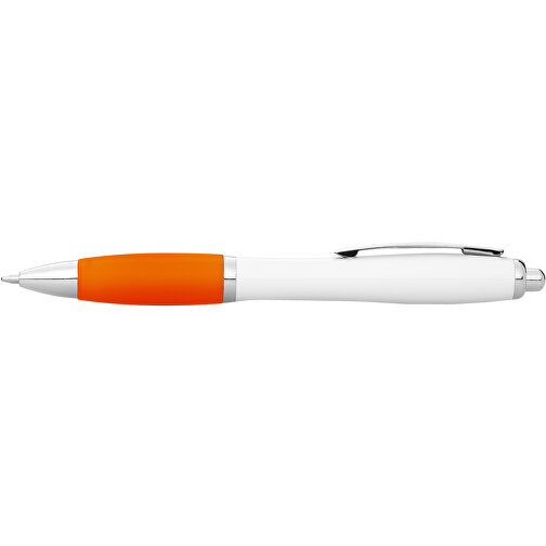Nash Kugelschreiber Weiss Mit Farbigem Griff , weiss / orange, ABS Kunststoff, 14,00cm (Höhe), Bild 4