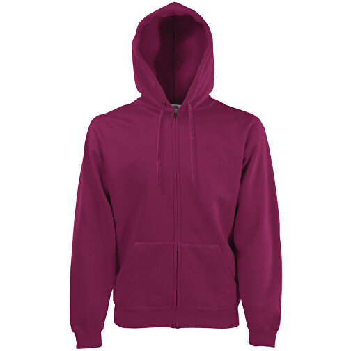 Zip Hooded Sweat Jacket , Fruit of the Loom, burgund, 70 % Baumwolle / 30 % Polyester, L, , Bild 1