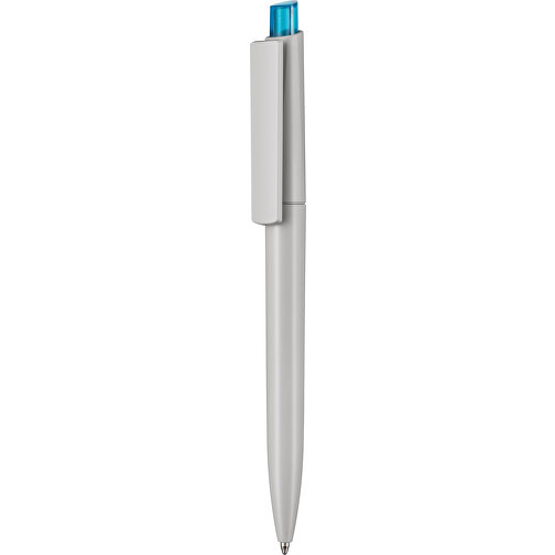Kugelschreiber CREST RECYCLED , Ritter-Pen, grau recycled/caribic-blau TR/FR, ABS-Kunststoff, 14,90cm (Länge), Bild 1