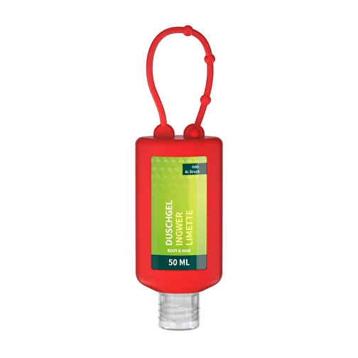 Zel pod prysznic Imbir-Lime, 50 ml Bumper red, Body Label (R-PET), Obraz 1