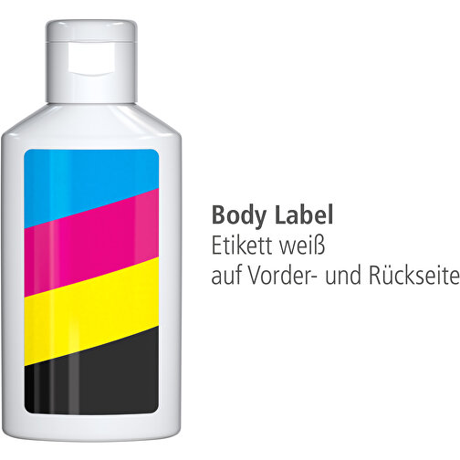 Sportgel, 50 Ml, Body Label (R-PET) , weiß, Kunststoff (100% recycelt), Folie, 2,20cm x 10,40cm x 4,50cm (Länge x Höhe x Breite), Bild 4