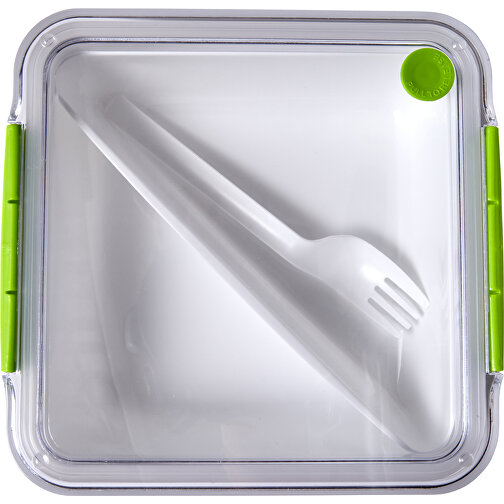 Lunchbox Aus Kunststoff Augustin , limettengrün, AS, PP, Silikon, 19,50cm x 6,50cm x 18,70cm (Länge x Höhe x Breite), Bild 2