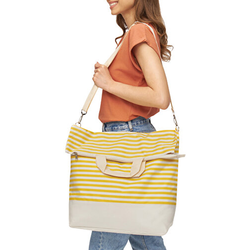 Strandtasche JUIST , beige, gelb, 300D Polyester, 43,00cm x 53,50cm x 19,00cm (Länge x Höhe x Breite), Bild 7