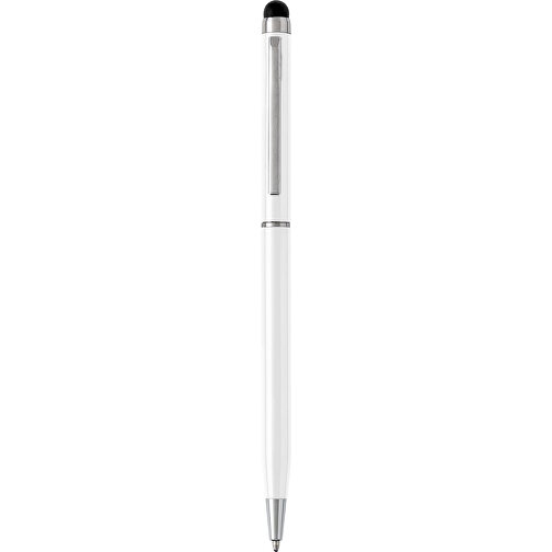 Kugelschreiber Aus Aluminium Irina , weiß, Aluminium, Metall, Kautschuk, 13,40cm (Höhe), Bild 1