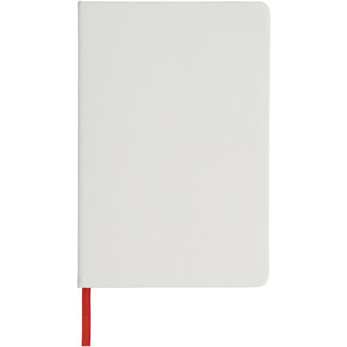 Spectrum Weißes A5 Notizbuch Mit Farbigem Gummiband , weiß / rot, PU Kunststoff, 21,00cm x 1,40cm x 14,00cm (Länge x Höhe x Breite), Bild 2