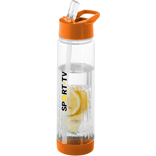 Tutti Frutti 740 Ml Tritan™ Sportflasche Mit Infuser , transparent / orange, Eastman Tritan™, 25,90cm (Höhe), Bild 3