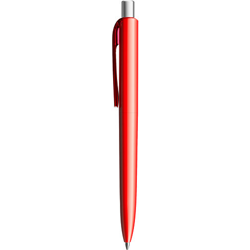 Prodir DS8 PPP Push Kugelschreiber , Prodir, rot/silber satiniert, Kunststoff/Metall, 14,10cm x 1,50cm (Länge x Breite), Bild 2