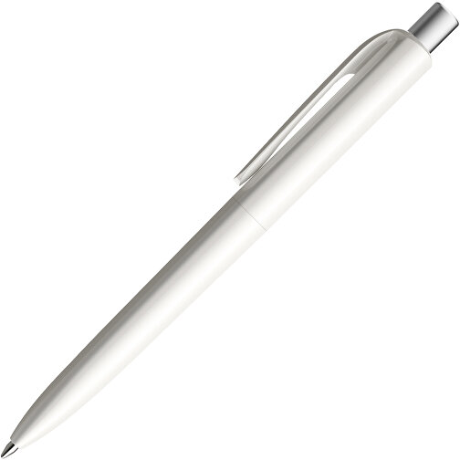 Prodir DS8 PPP Push Kugelschreiber , Prodir, weiß/silber satiniert, Kunststoff/Metall, 14,10cm x 1,50cm (Länge x Breite), Bild 4