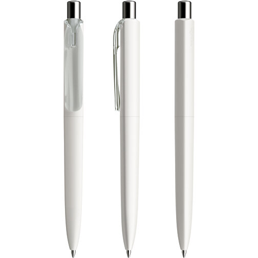 Prodir DS8 PMM Push Kugelschreiber , Prodir, weiß/silber poliert, Kunststoff/Metall, 14,10cm x 1,50cm (Länge x Breite), Bild 6