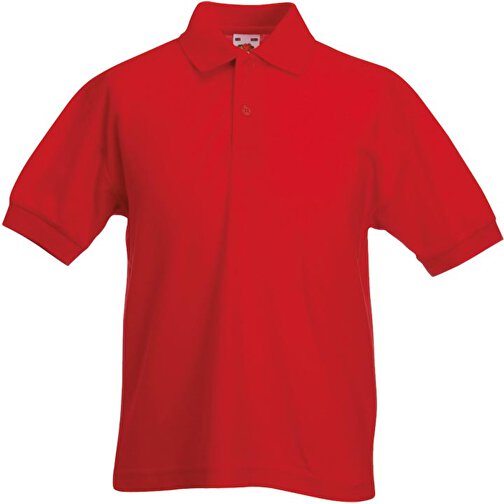 Kids 65/35 Pique Polo , Fruit of the Loom, rot, 35 % Baumwolle / 65 % Polyester, 116, , Bild 1