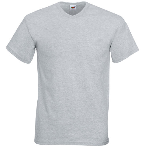 Value V-Neck T-Shirt , Fruit of the Loom, grau meliert, 97 % Baumwolle / 3 % Polyester, M, , Bild 1