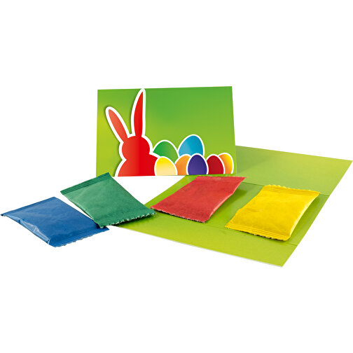 Eierfarben-Duo , grün, Papier, Eierfarben-Pulver, 9,00cm x 0,50cm x 6,00cm (Länge x Höhe x Breite), Bild 1