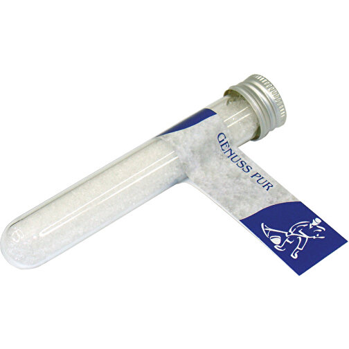 Reagenzglas Meersalz , weiß, Glas, Gewürz, Metall, Papier, 10,00cm (Höhe), Bild 1