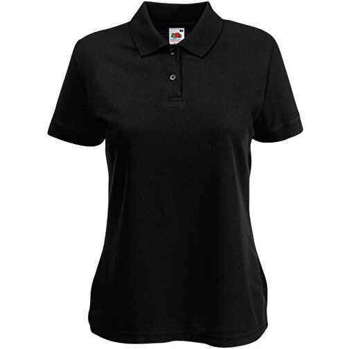 Lady-Fit 65/35 Polo , Fruit of the Loom, schwarz, 35 % Baumwolle / 65 % Polyester, S, , Bild 1