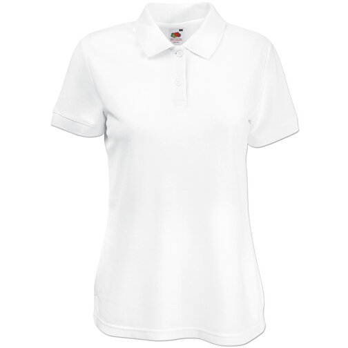 Lady-Fit 65/35 Polo , Fruit of the Loom, weiss, 35 % Baumwolle / 65 % Polyester, L, , Bild 1