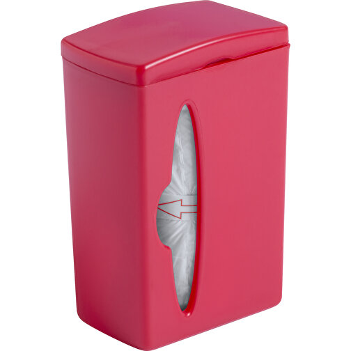 Abfall Bag Spender BLUCK , rot, 5,00cm x 3,20cm x 7,60cm (Länge x Höhe x Breite), Bild 1