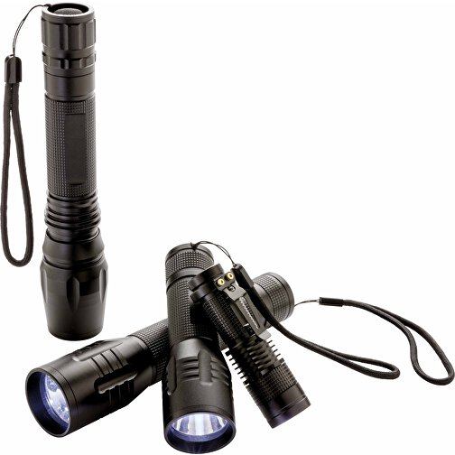 Kompakte 3W Cree Taschenlampe, Schwarz , schwarz, Aluminium, 9,00cm (Höhe), Bild 7