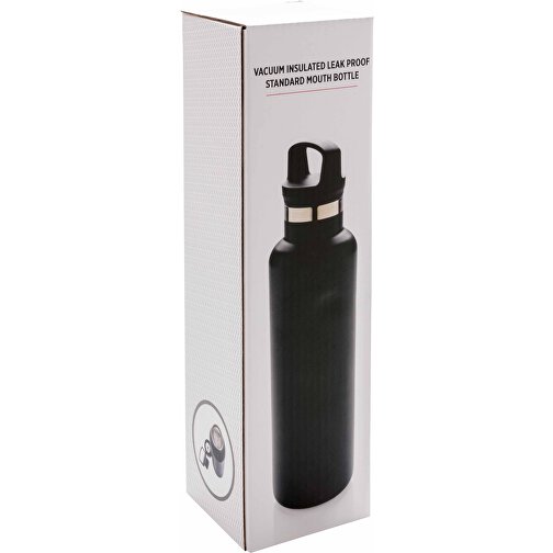 Auslaufsichere Vakuumflasche, Schwarz , schwarz, Edelstahl, 27,50cm (Höhe), Bild 5