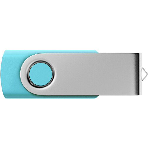 USB-Stick SWING 2.0 4 GB , Promo Effects MB , hellblau MB , 4 GB , Kunststoff, Metall MB , 3 - 10 MB/s MB , 5,80cm x 1,09cm x 1,90cm (Länge x Höhe x Breite), Bild 2