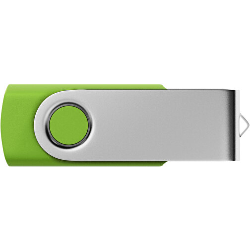 USB-Stick SWING 2.0 2 GB , Promo Effects MB , grün gummiert MB , 2 GB , Kunststoff, Metall MB , 3 - 10 MB/s MB , 5,80cm x 1,09cm x 1,90cm (Länge x Höhe x Breite), Bild 2