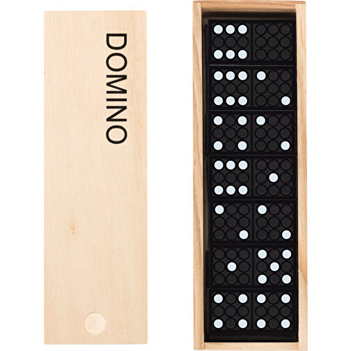 Domino , holzfarben, Holz, 14,50cm x 2,50cm x 4,50cm (Länge x Höhe x Breite), Bild 2