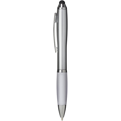 Nash kule- og touchpenn med sølvfarget kropp og farget gummigrep, Bilde 1