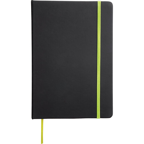 Notizbuch LECTOR Im DIN-A6-Format , hellgrün, schwarz, Papier / PU, 14,00cm x 1,30cm x 9,10cm (Länge x Höhe x Breite), Bild 1