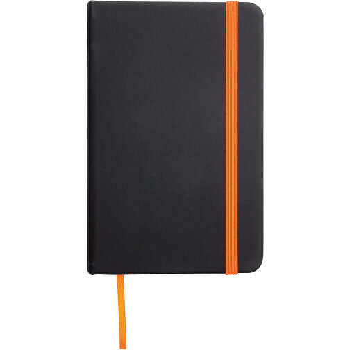 Notizbuch LECTOR Im DIN-A5-Format , orange, schwarz, Papier / PU, 21,00cm x 1,30cm x 14,60cm (Länge x Höhe x Breite), Bild 1