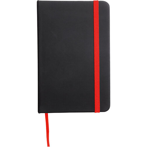 Notizbuch LECTOR Im DIN-A5-Format , rot, schwarz, Papier / PU, 21,00cm x 1,30cm x 14,60cm (Länge x Höhe x Breite), Bild 1