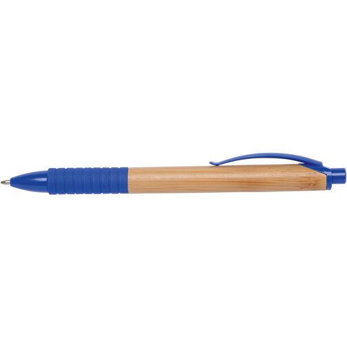 Kugelschreiber BAMBOO RUBBER , blau, braun, Bambus / Kunststoff, 14,30cm (Länge), Bild 3