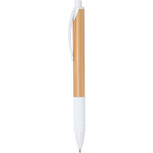 Kugelschreiber BAMBOO RUBBER , braun, weiss, Bambus / Kunststoff, 14,30cm (Länge), Bild 1