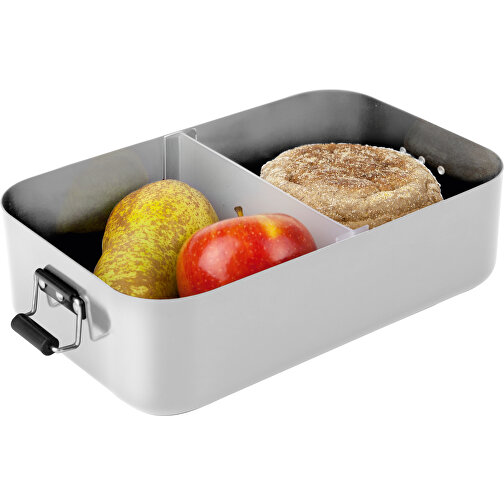 ROMINOX® Lunchbox // Quadra Silber XL , silber glänzend, Aluminium (poliert), Kunststoff, 23,00cm x 7,00cm x 14,80cm (Länge x Höhe x Breite), Bild 3