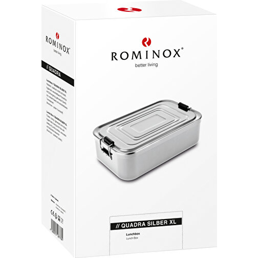 ROMINOX® Lunchbox // Quadra Silber XL , silber glänzend, Aluminium (poliert), Kunststoff, 23,00cm x 7,00cm x 14,80cm (Länge x Höhe x Breite), Bild 4
