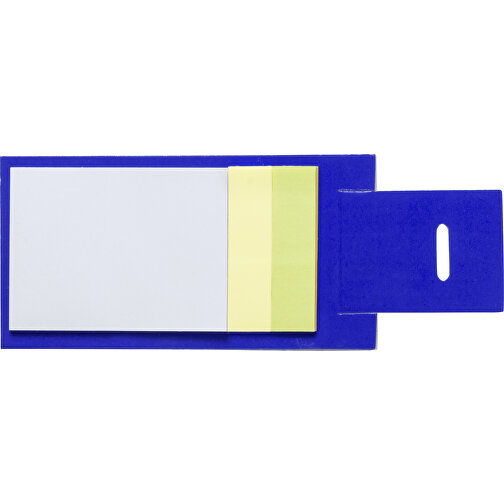 Notizzettelbox NOVICH , blau, Pappe, 5,40cm x 6,50cm x 10,00cm (Länge x Höhe x Breite), Bild 1