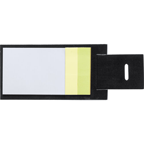 Notizzettelbox NOVICH , schwarz, Pappe, 5,40cm x 6,50cm x 10,00cm (Länge x Höhe x Breite), Bild 1