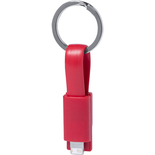 Schlüsselanhänger Ladegerät HOLNIER , rot, 1,30cm x 1,10cm x 5,30cm (Länge x Höhe x Breite), Bild 1