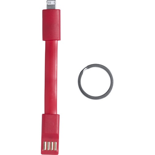 Schlüsselanhänger Ladegerät HOLNIER , rot, 1,30cm x 1,10cm x 5,30cm (Länge x Höhe x Breite), Bild 2