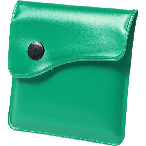 Tasche Aschenbecher BERKO , grün, PVC/ Aluminium, 8,00cm x 1,10cm x 8,00cm (Länge x Höhe x Breite), Bild 1