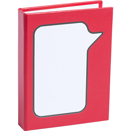 Notizblock DOSAN , rot, Reclycling Pappe, 8,00cm x 1,80cm x 10,90cm (Länge x Höhe x Breite), Bild 1