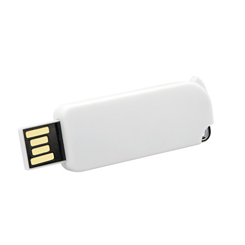 USB-Stick Pop-Up 4 GB , Promo Effects MB , weiß MB , 4 GB , ABS MB , 3 - 10 MB/s MB , 4,90cm x 0,70cm x 1,80cm (Länge x Höhe x Breite), Bild 2