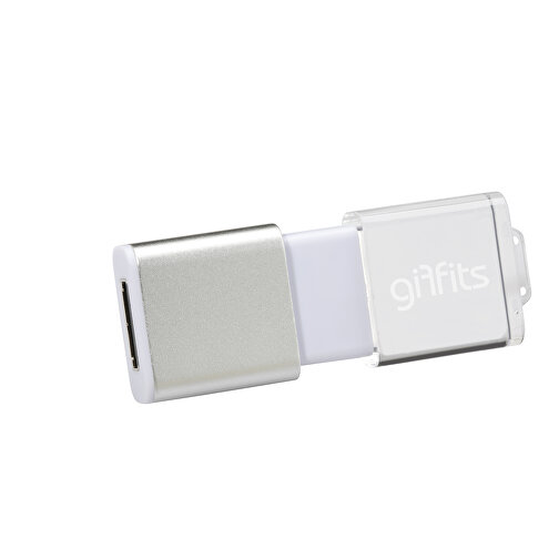 USB-Stick Clear 8GB , Promo Effects MB , weiß MB , 8 GB , ABS MB , 3 - 10 MB/s MB , 5,30cm x 0,90cm x 2,00cm (Länge x Höhe x Breite), Bild 1