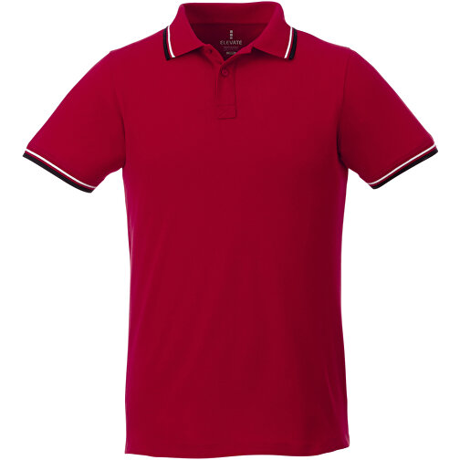 Fairfield Poloshirt Mit Weißem Rand Für Herren , rot, Piqué Strick 100% BCI Baumwolle, 180 g/m2, XXL, , Bild 2