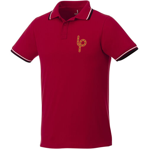Fairfield Poloshirt Mit Weißem Rand Für Herren , rot, Piqué Strick 100% BCI Baumwolle, 180 g/m2, XXL, , Bild 4